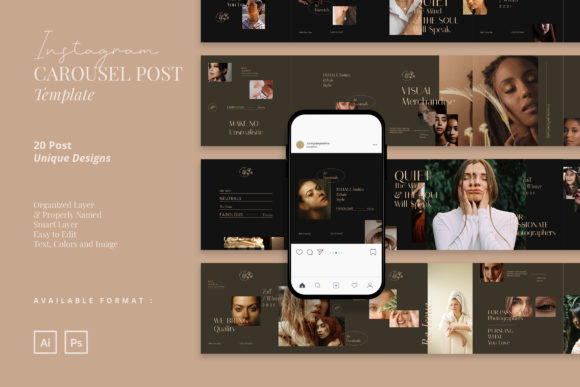 Download Beauty Instagram Carousel Post Template - Post template Collection