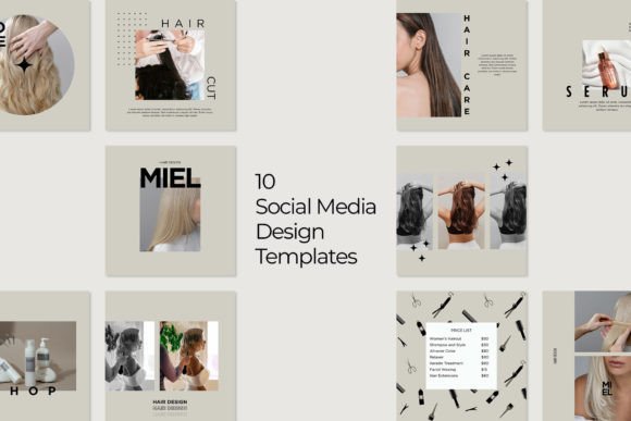 Download Beige Hair Salon Instagram Post Template - Post template Collection