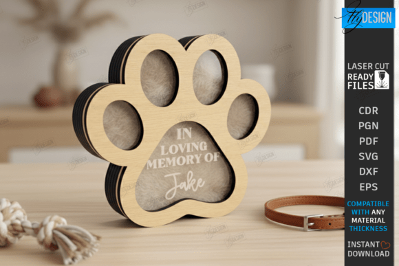 Download Pet Memorial Keepsake Box Laser Cut |CNC - Memorial keepsake Collection
