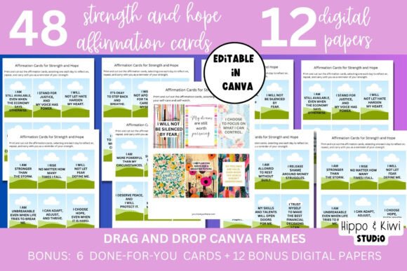 Download Strength Affirmation Card Canva Template - Premium Resources