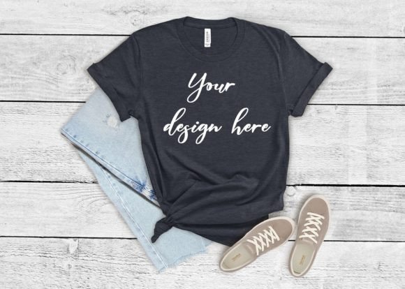 Download Bella Canvas 3001 Shirt Mockup Dark Grey - Premium Resources