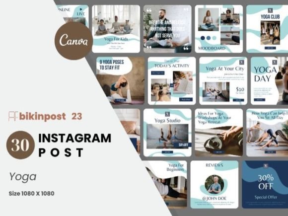 Download Yoga Canva Instagram Post Template - Post template Collection