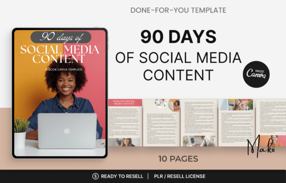 Download 90 Days of Social Media Content, Canva - Social media content Collection