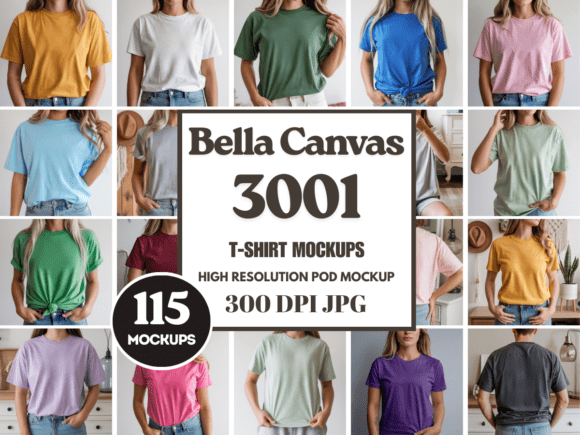 Download Bella Canvas 3001 TShirt Mockup Bundle - Tshirt mockup bundle Collection