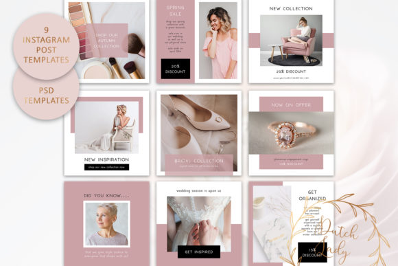Download PSD Instagram Post Template Set #7 - Post template Collection