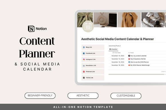 Download Notion Social Media Content Planner - Social media content Collection